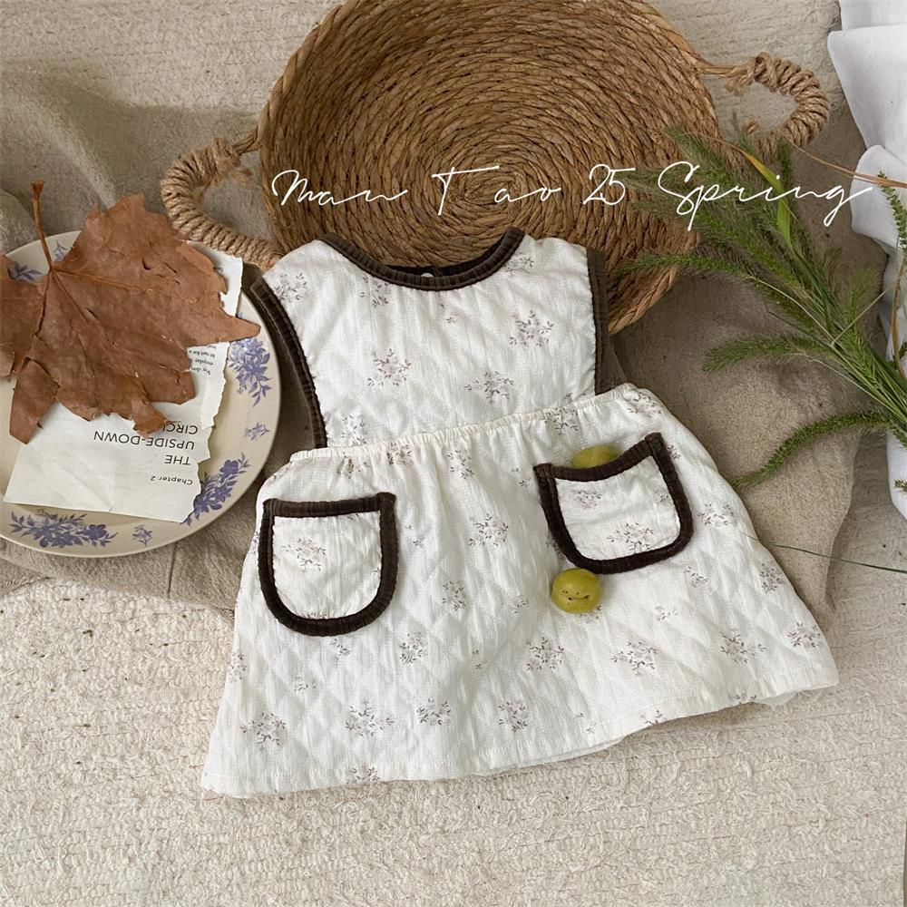 Nueva ropa de bebé primavera vestido de bebé de manga larga estilo occidental lindo super lindo traje de manga larga de dibujos animados de bebé