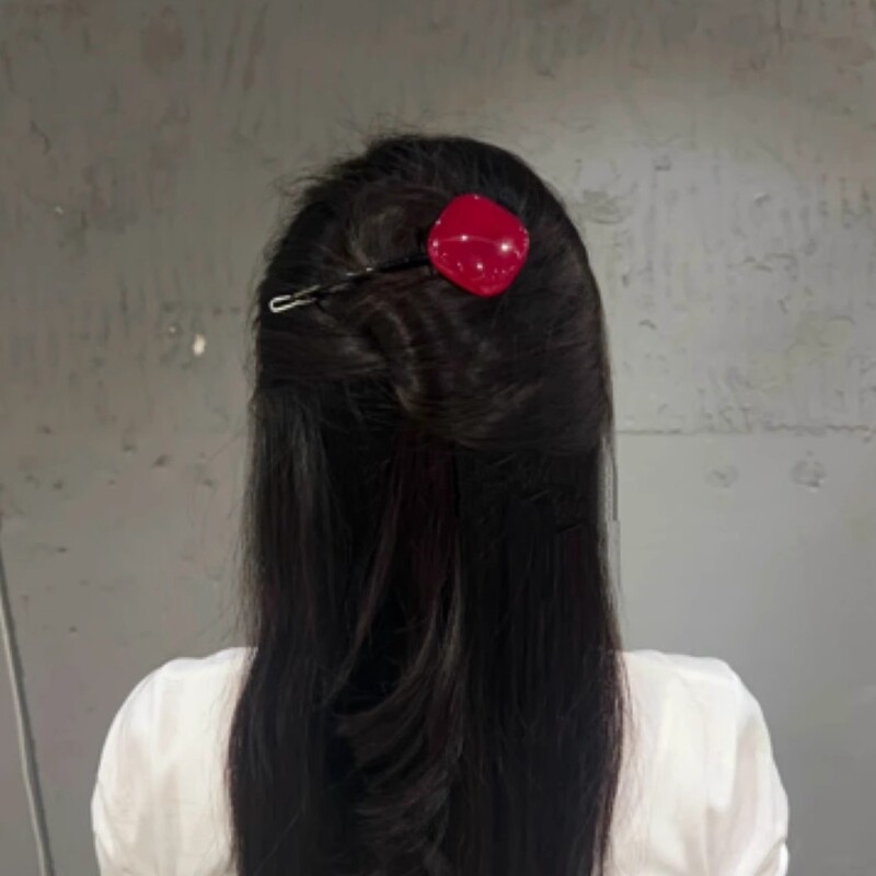 Korean High-End Original Resin Hairpin, Round, Light and Generous Sugar Cube Buckle Clip 10cm Headwear Hair Accessories for Women