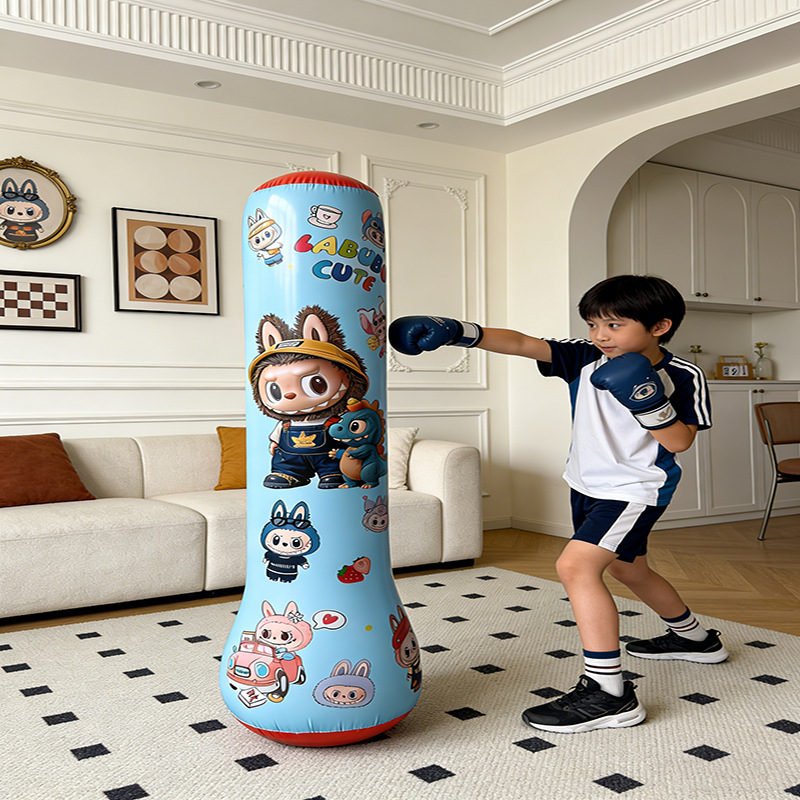 Cartoon Boxing Column Blue 120cm