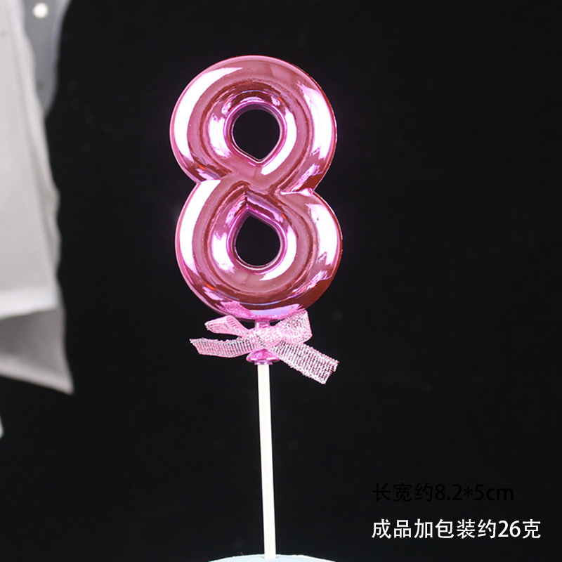 Decoración digital para pasteles 0-9, 3D oro/rosa, inserto para cumpleaños – Mayorista de Yiwu image 59
