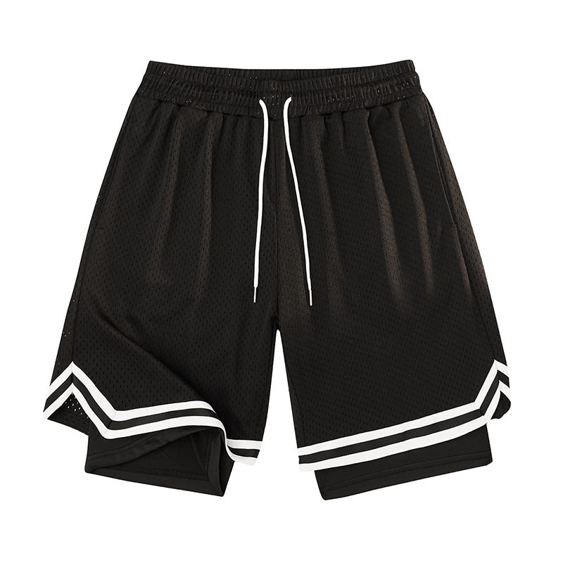 Falso de dos pantalones de baloncesto para hombres, pantalones cortos de tres puntos, entrenamiento deportivo, secado rápido, pantalones transpirables para hombres, pantalones de fitness, pantalones image 3