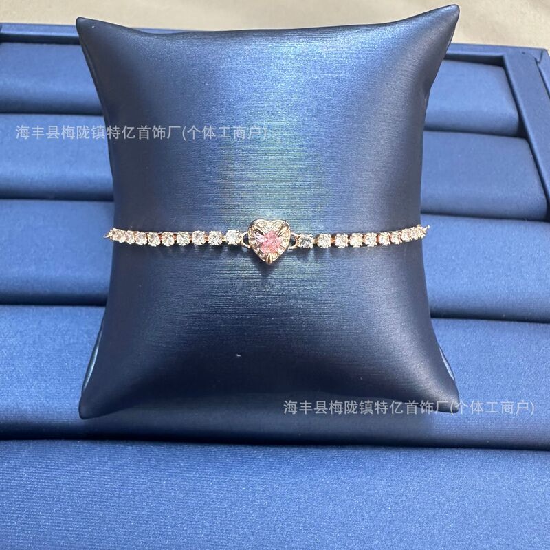 Shi Jia Gao Version Pink Love ONE Ladies Bracelet Austria New Ocean Heart Crystal Bracelet
