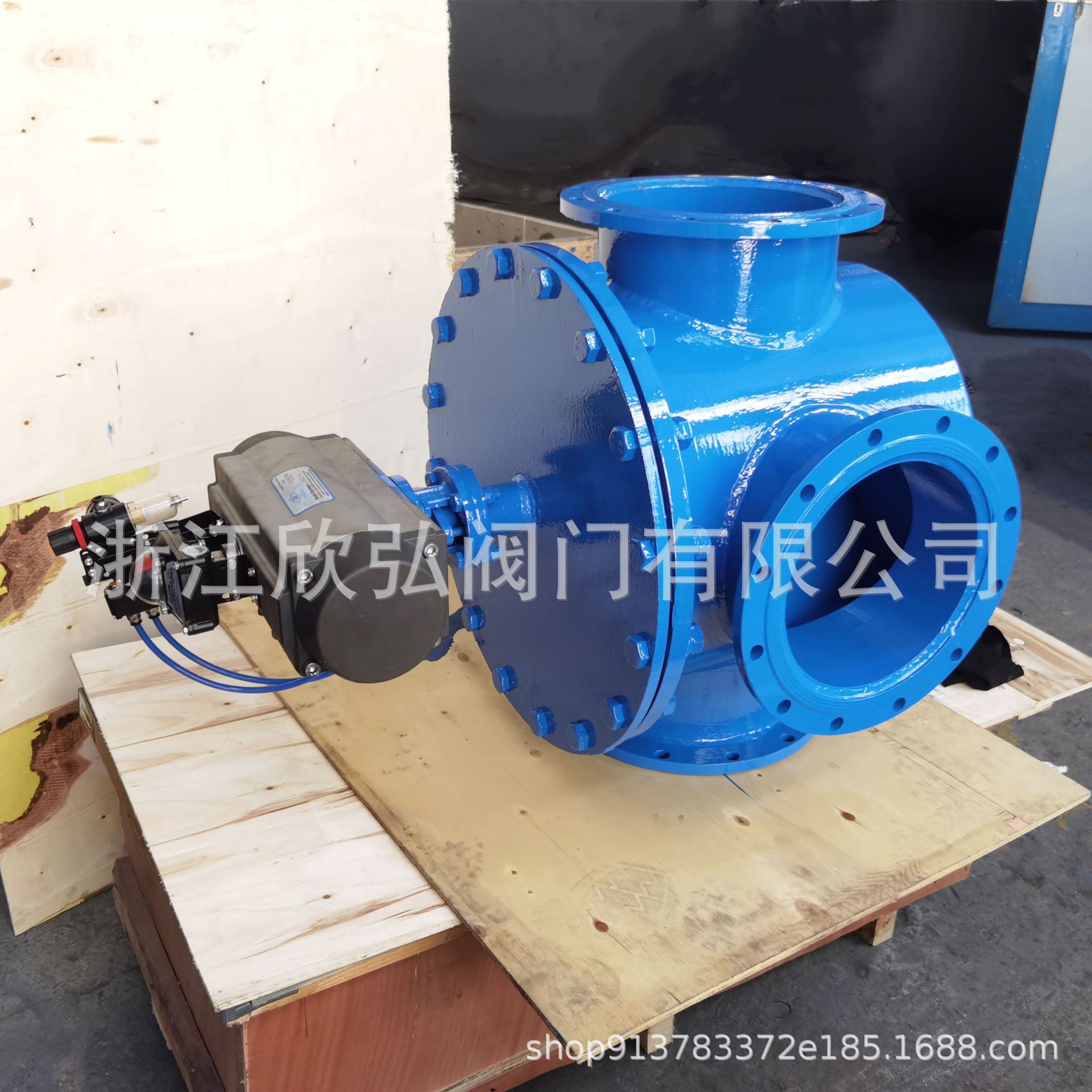 SQD643XH气动四通旋转阀 四通换向阀 焊接 法兰 不锈钢 高温 欣弘