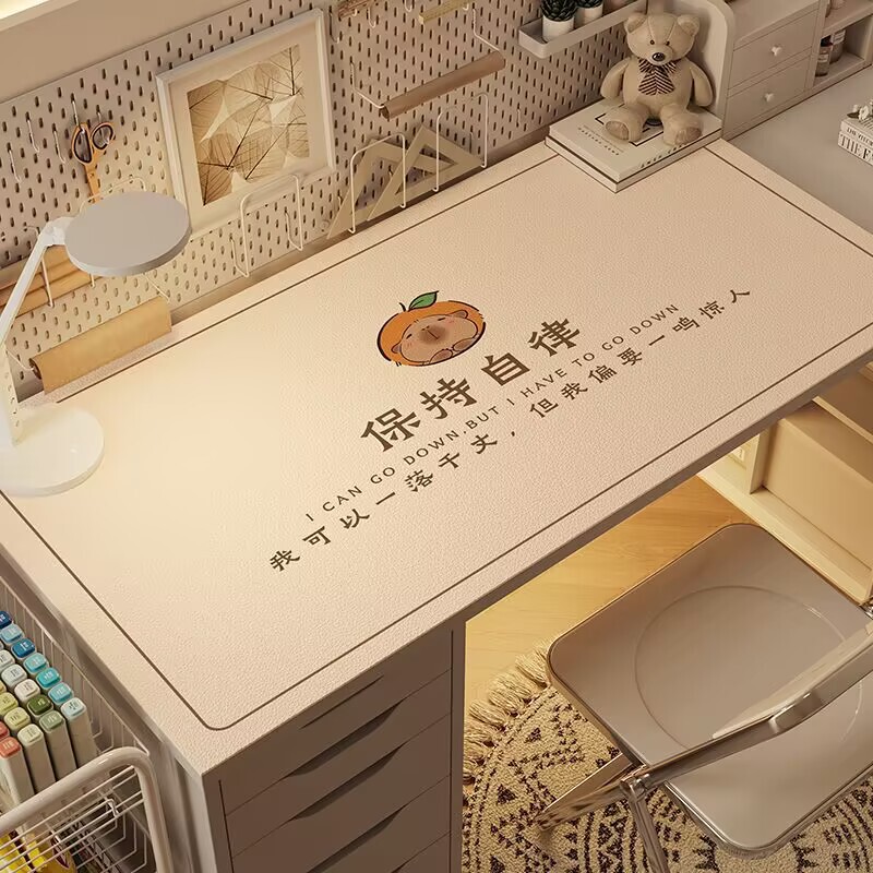 Kapibala 学生デスクマット漫画かわいい使い捨てレザーテーブルクロス耐油防水目の保護特別なデスクトップマット|undefined