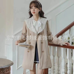Spring New Slim-Fit Elegant Chanel-Style Dress Versatile Jacket Trench Coat Dress Live Long-Sleeve Dress
