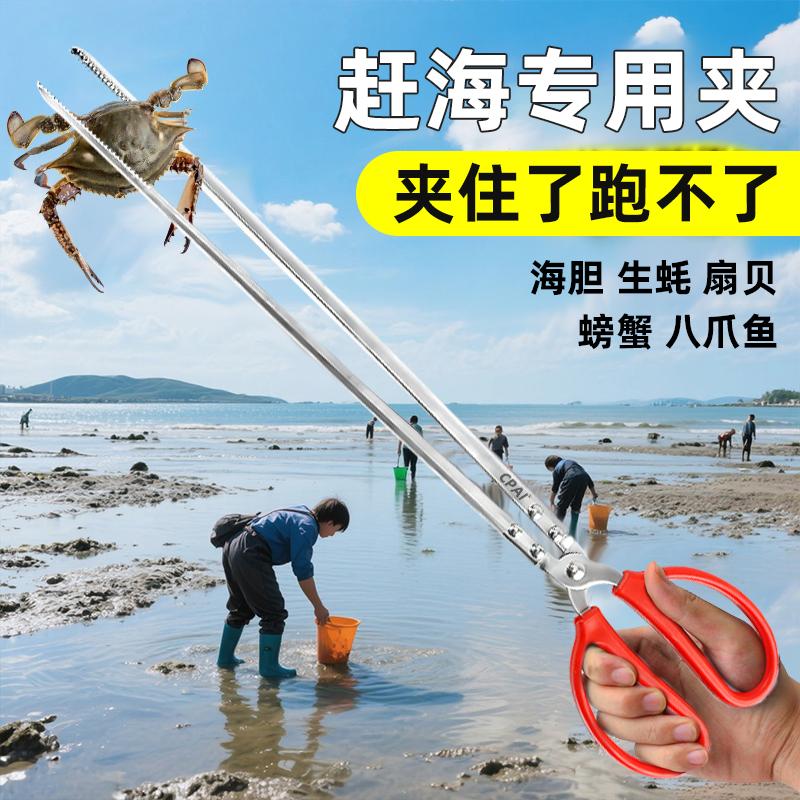 Stainless steel eel clamp, anti-slip sea fishing clamp, garbage clamp, mudfish and eel clamp, special clamp for catching crabs and lobsters