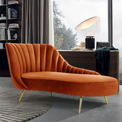 Nordic Light Luxury Curved Chaise Lounge, American-Style Modern Minimalist Velvet Futon Chair – Perfect for Small Apartment Balconies and Relaxing Loungers