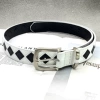 [White] Stu niche black and white checkerboard belt