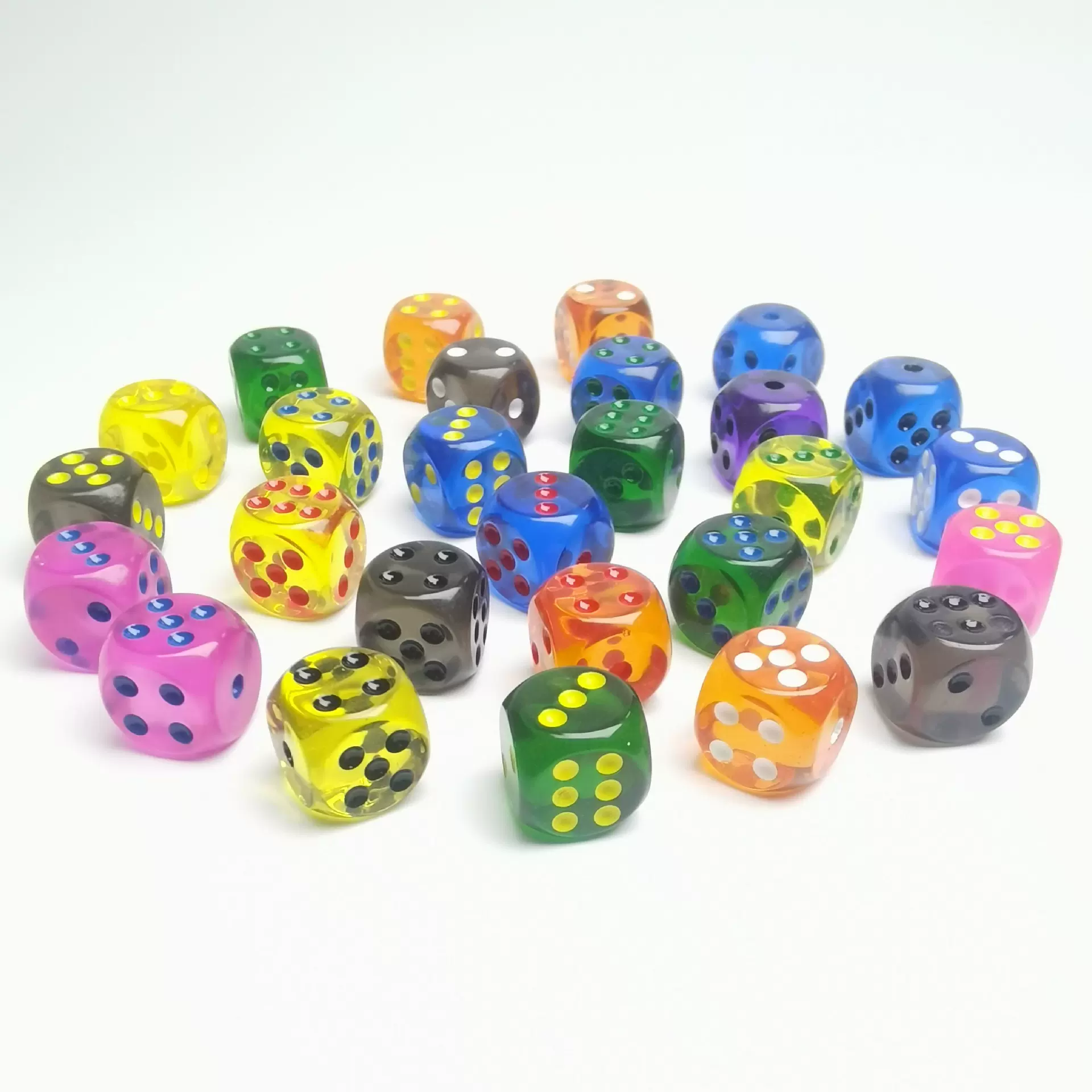 厂家定制12mm透明点数骰子 树脂骰子