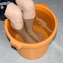加厚足底按摩手提牛筋穴位泡腳桶塑料洗腳桶足浴按摩桶洗腳盆水桶