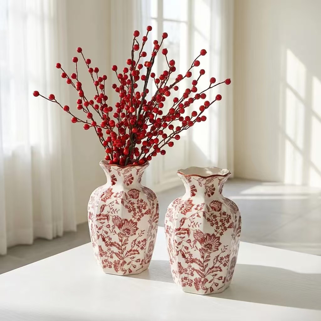 Vintage Blue and White Porcelain Vase, Retro Ceramic Vase for Home Use, Niche Home Decor, Living Room Vessel, Ceramic Vase for Flower Arrangement, Decorative Vase