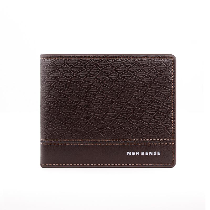 Cartera corta europea y americana de los hombres de negocios en relieve patrón de serpiente moda doble monedero de gran capacidad Multi-Tarjeta billetera de los hombres