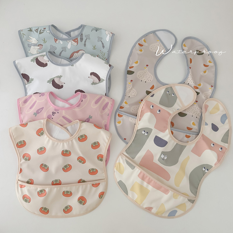 Swedish Waterproof Bibs for Children, Ultra-Soft Pu Washable Bibs, Waterproof Bibs, Baby Feeding Coveralls