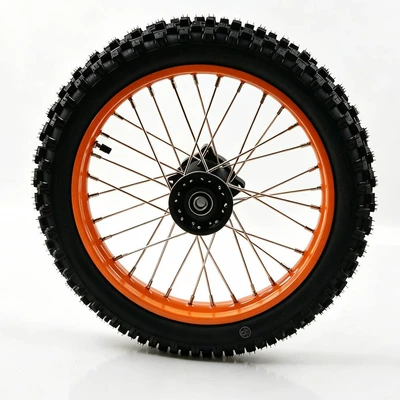 Motorcycle wheel hub 60/100-14 Front Wheel - orange-15mm