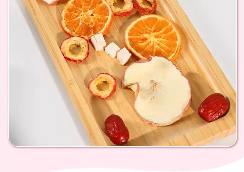 Apple Hawthorn Poria Orange Tea Ingredient Pack 120g Cold Brew Fruit Tea 12 Individual Sachets in use