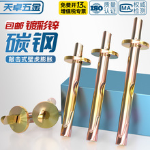 彩锌插片壁虎膨胀螺丝敲击式膨胀钉水泥墙快速打入式膨胀螺栓6mm