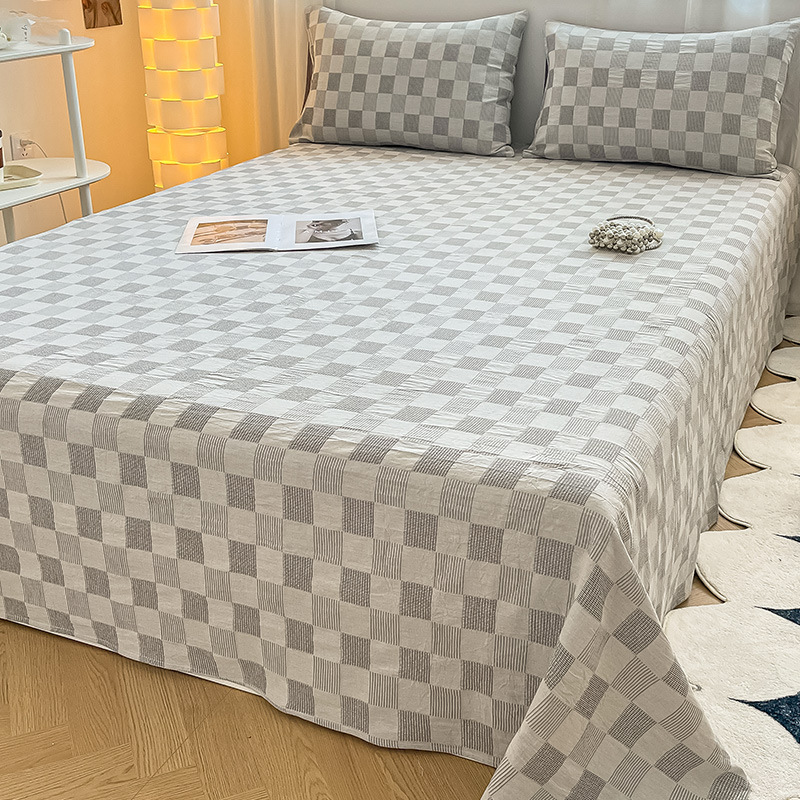 Una sábana de algodón waffle de categoría 1 pieza única 100 cubierta de cama de algodón pieza individual otoño e invierno tatami gruesa sábana pieza de tres piezas