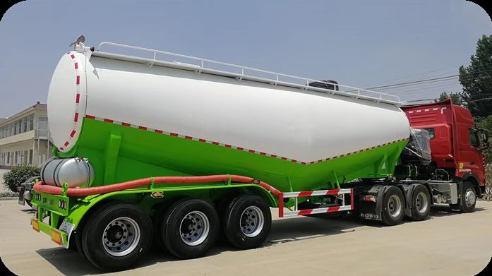 Cross-Border Powder and Granular Material Semi-Trailer 4-Axle Fly Ash Semi-Trailer Bulk Cement Tank Truck Semi-Trailer Powder Tank Truck