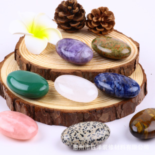 Natural Soap Stone massage hot compress energy stone oval crystal handle parts for beauty salon essential oil SPA