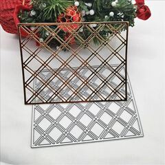 網格背景壓花刀模蝕刻工藝DIY碳鋼模具賀卡製作Scrapbook切割模板