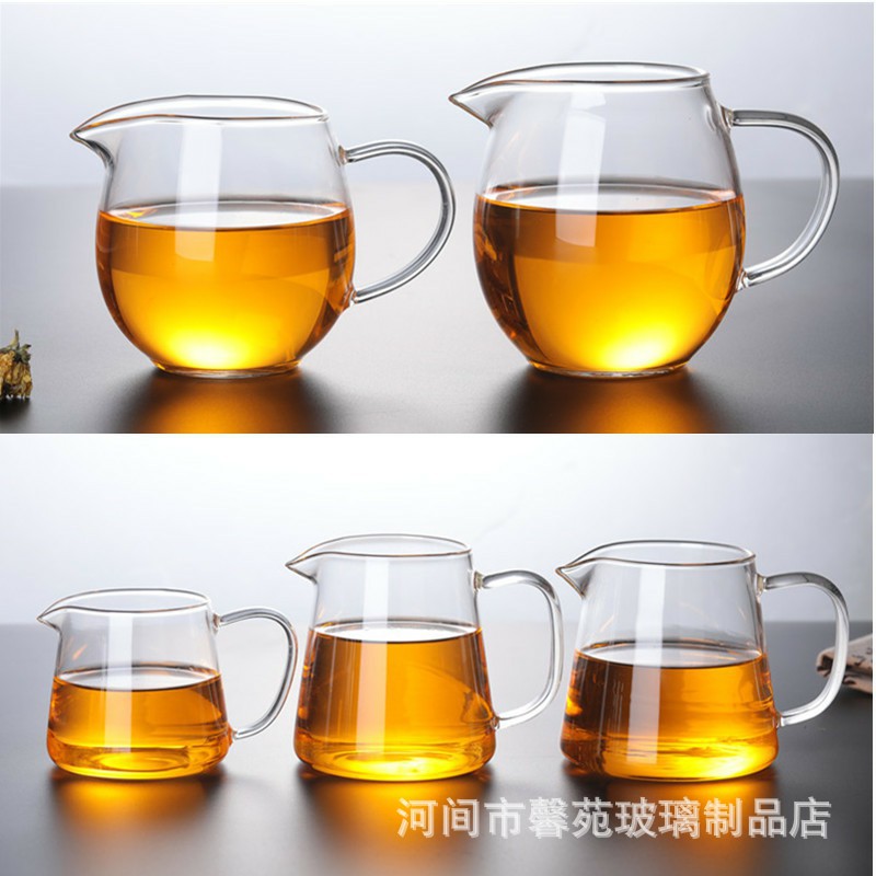 Manufacturer wholesale thickened glass fair cup high temperature resistant glass tea divider large glass tea sea tea ceremony accessories