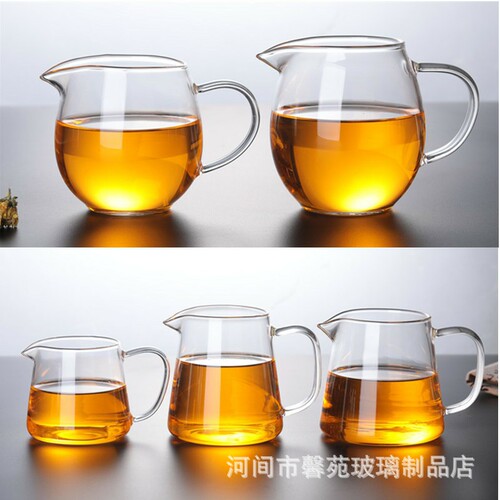 Manufacturer wholesale thickened glass fair cup high temperature resistant glass tea divider large glass tea sea tea ceremony accessories