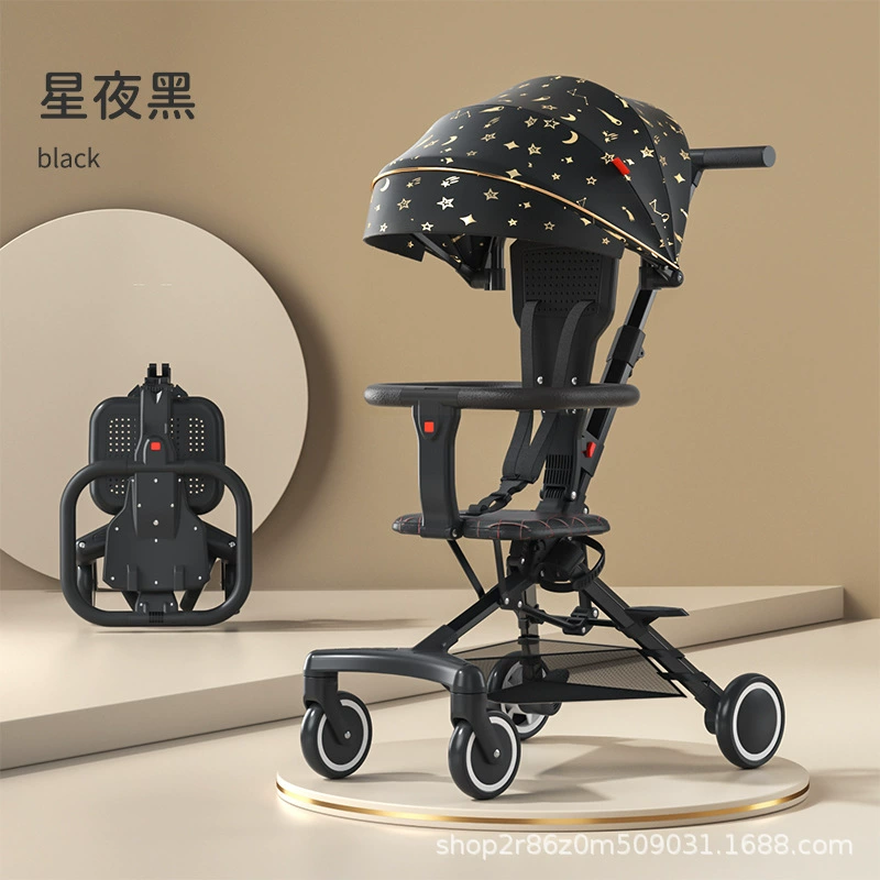 Children's trolley to go out, foldable tower, stroller