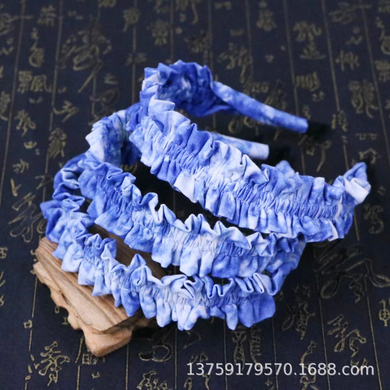 yunnan national style dali tie dye blue dye headband plant hair dye card factory wholesale