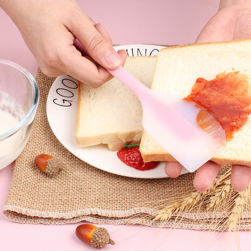 One-piece silicone spatula kitchen semi-transparent spatula high-temperature resistant baking tool bread cake cream spreader