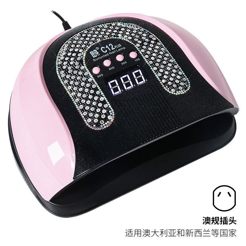 Lámpara de uñas Diamante creativo 256W Lámpara de fototerapia inteligente de alta potencia Luz UV Aceite de uñas de secado rápido Lámpara para hornear Lámpara transfronteriza