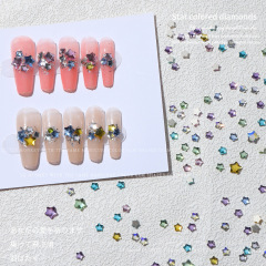 夏季網紅美甲彩色星星鑽2022日系簡約百搭平底五角星混裝指甲裝飾