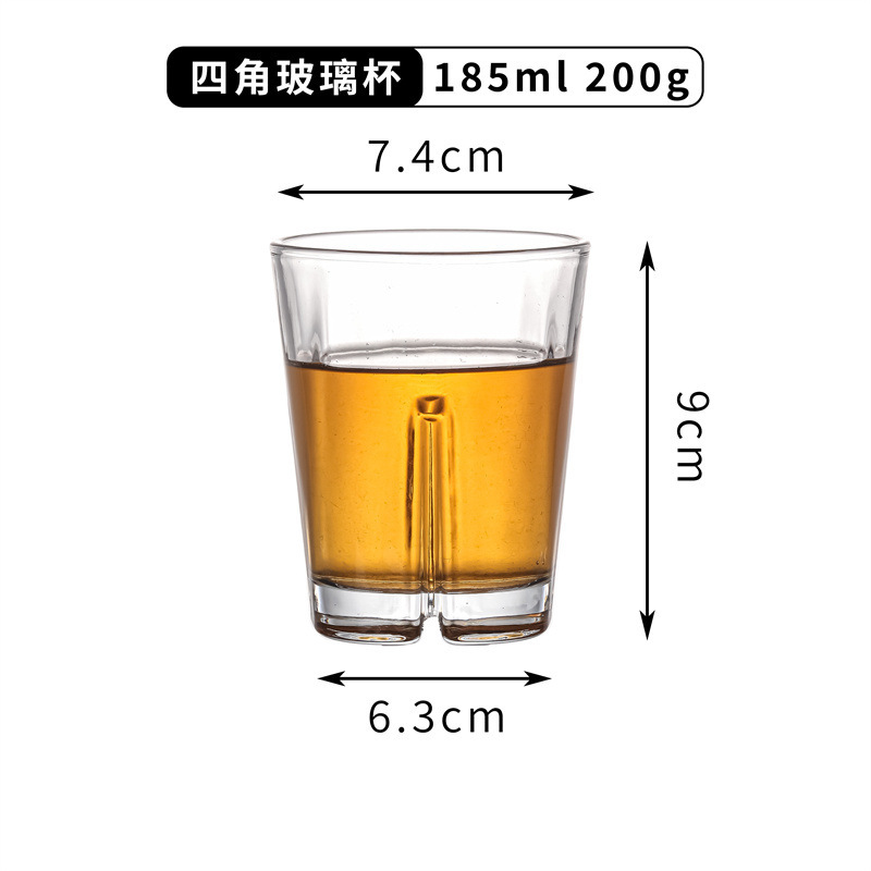 KTV bar copa de vino templado taza octogonal engrosada Fondo vaso de cerveza vaso de vino blanco taza de agua taza de té pequeña copa de vino