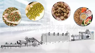 狗粮干法膨化机,猫粮湿法膨化机,兔粮膨化机,龟粮单螺杆膨化机