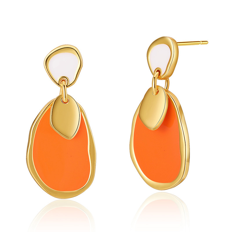 Retro Geometric Copper Plating Drop Earrings 1 Pair