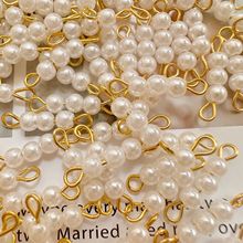 工厂直销ABS高亮仿珍珠手工三颗珠串珠双环吊坠挂件diy饰品配件