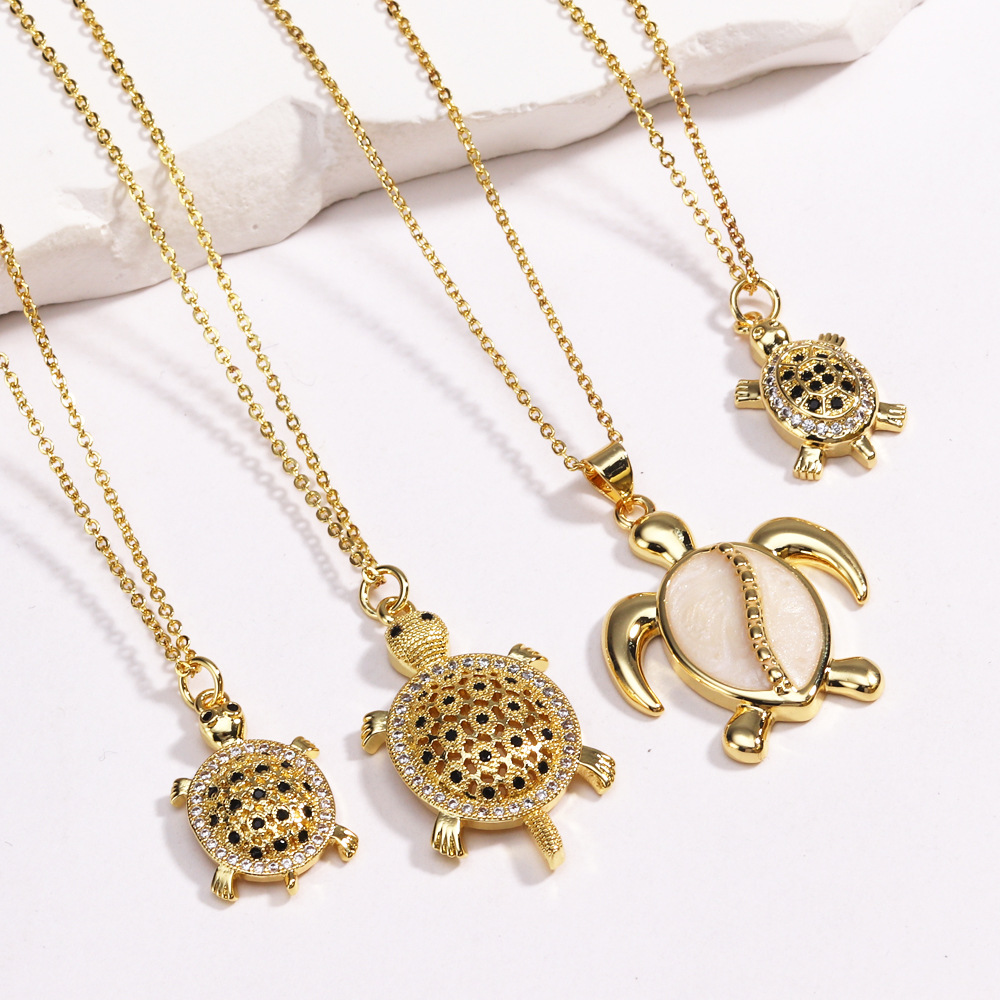 9g Weight Lobster Trigger Clasp Closure Clasp Closure Type Copper Pendant Material Pendant Necklace Classification Copper Chain Material cable chain Chain Type 1 Piece Quantity Casual, Daily Occasion Copper Material Tortoise Pattern All Seasons Season Women's Gender Plating Design Vintage Style Style Wholesale Jewelry Vintage Style Tortoise Copper Plating Cable Chain Pendant Necklace 1