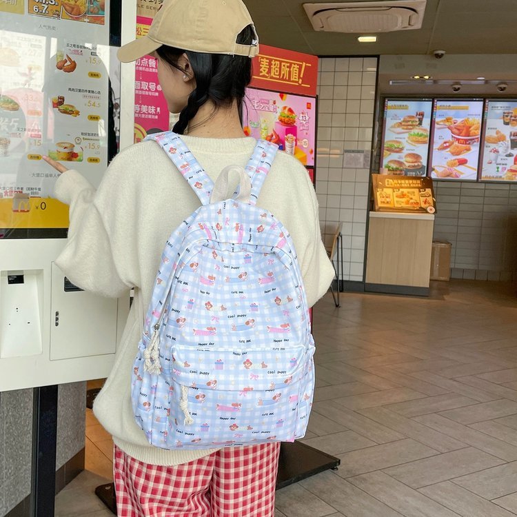 书包日系双肩包小学初中生蝴蝶结小猫书包可爱日系简温柔学院风格|undefined