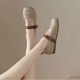 Real Soft Leather Flats Shoes 2025 Women's Shoes New Summer Grandma Skirt Soft Sole Birkenstock Shoes Women's Retro Mary Jane