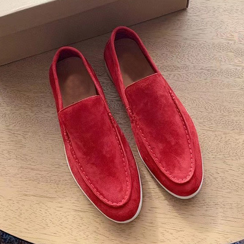 New New Genuine Leather Flat Slip-On Casual Versatile Loafers Women's British Style Single Men's Shoes_vogvips.com