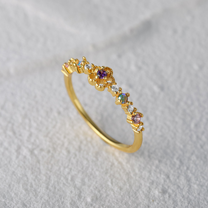 6g Weight Zircon Inlay Material Rings Classification 1 Piece Quantity Daily Occasion 925 Sterling Silver Material Geometric Pattern Women'S Gender Inlay Design Simple Style Style 925 Sterling Silver Zircon Geometric Rings 16