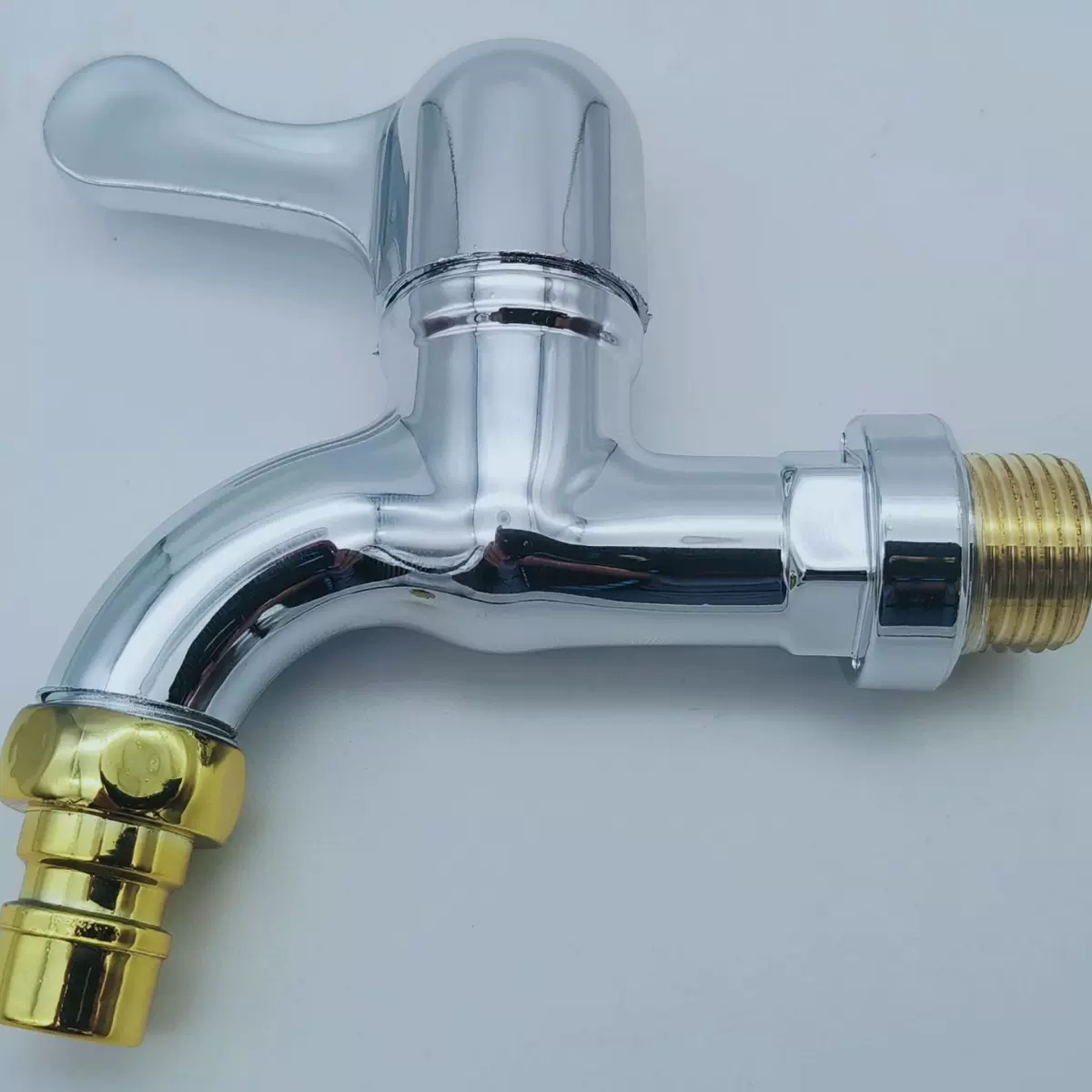 工厂批发4分镀铜色钢牙洗衣机水龙头拖把池龙头阳台塑钢快开龙头