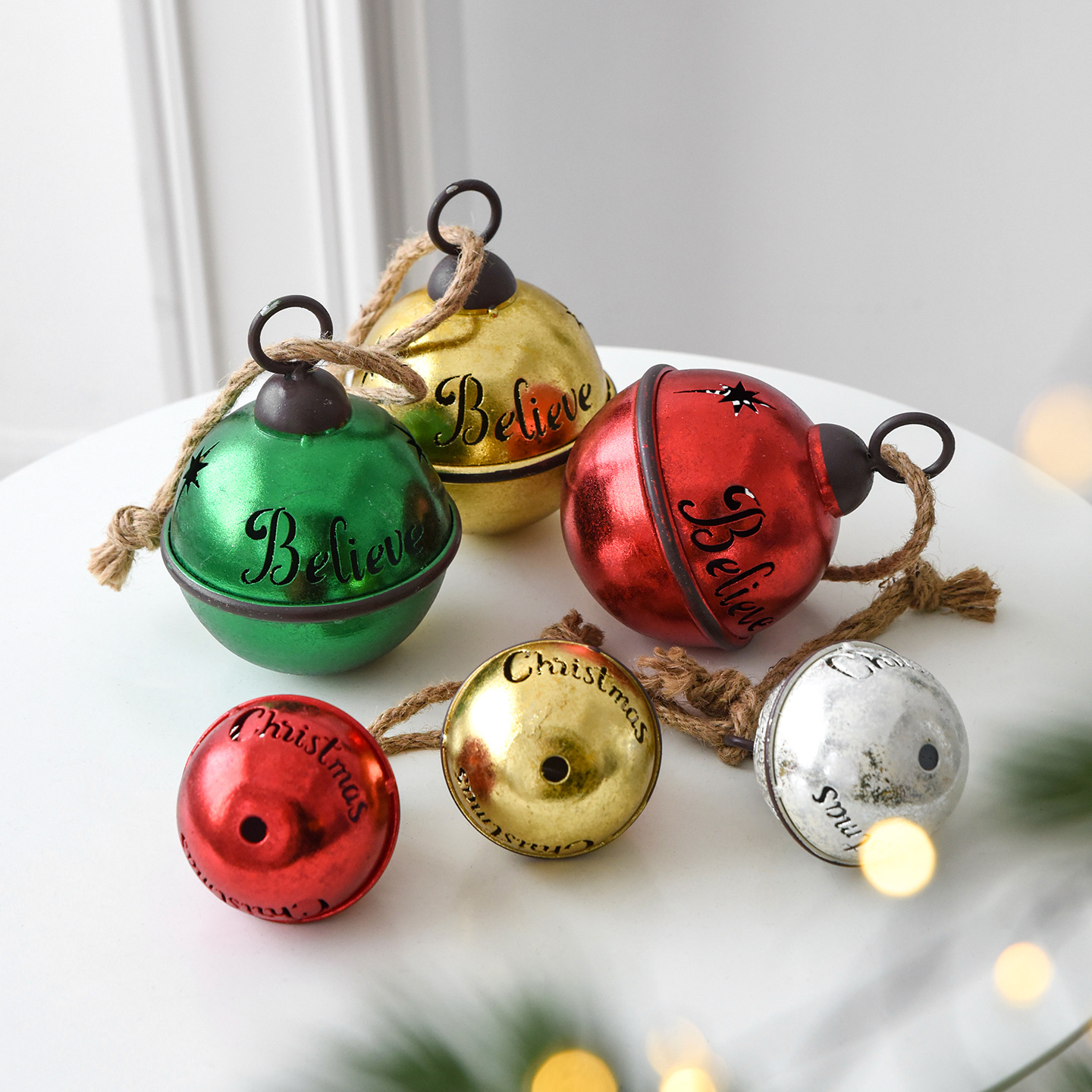 NUCH Iron Tree Pendant - Soundable Christmas Bell Decoration Scene Arrangement_voghion.com