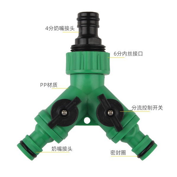 Mayorista válvula de pezón de tres vías accesorios de conexión de tubería de agua conector rápido con interruptor válvula en forma de Y desviador de tres vías