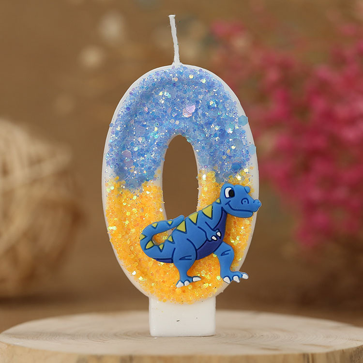 Vela de cumpleaños de niño Decoración de Pastel vela digital forma de dinosaurio anime artesanía vela para comercio electrónico transfronterizo