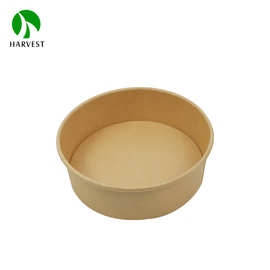 1300ml工厂直供环保淋膜牛皮纸圆形饭餐盒42 oz一次性大口径纸碗
