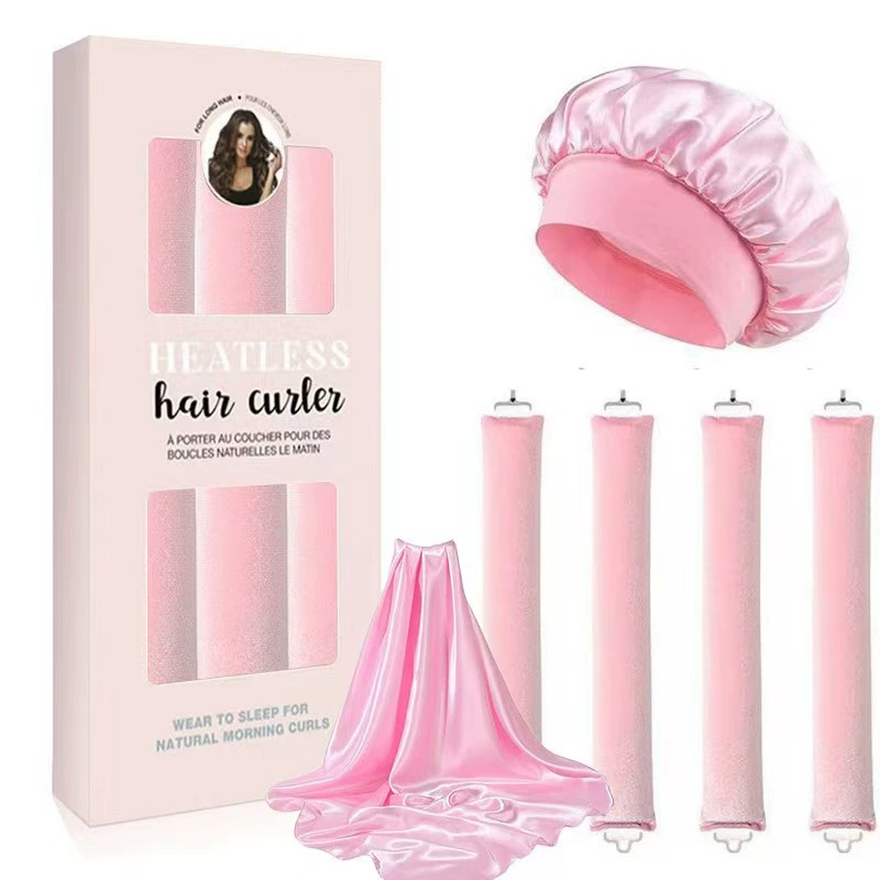 3-hook velvet hair curlers, big-wave sleep rollers set, multi-piece plush curling rods