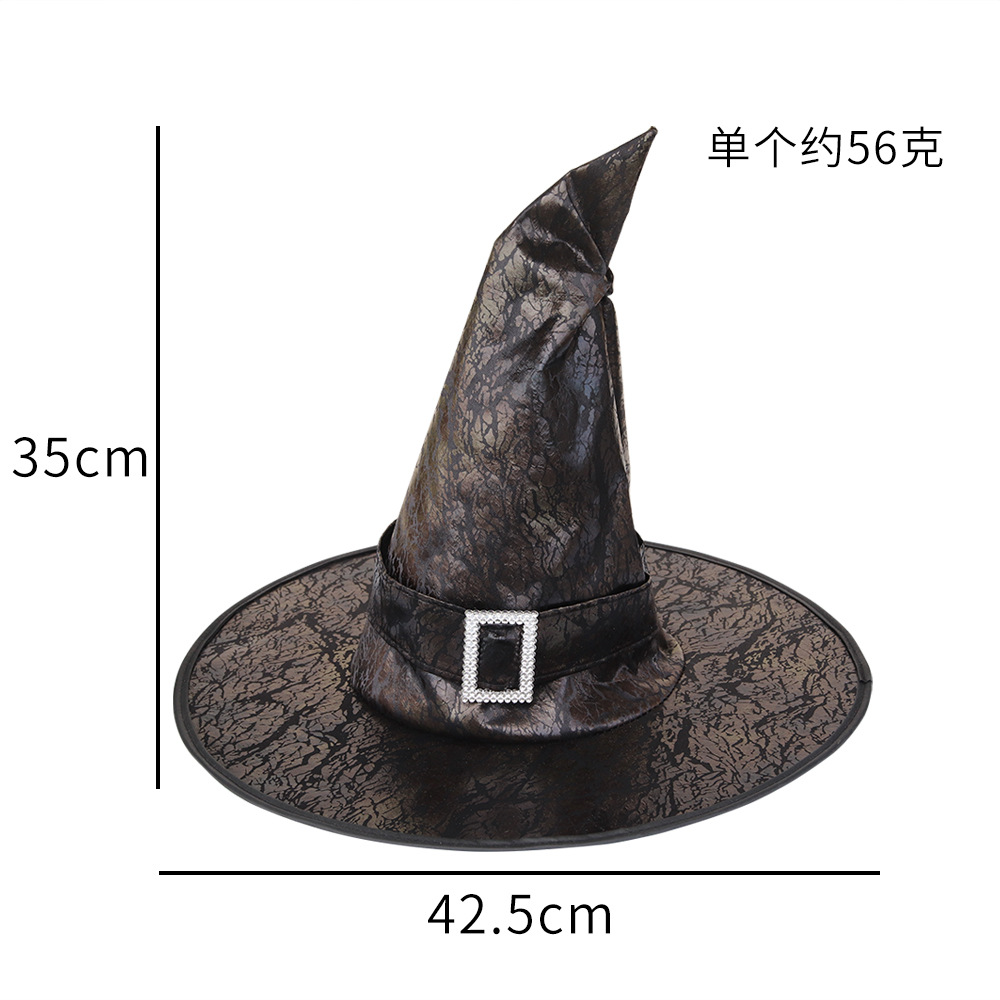 Sombreros de Halloween para niños y adultos, artículos para fiestas, sombreros de mago, sombreros de hechicero, sombreros de bruja de malla de cuero