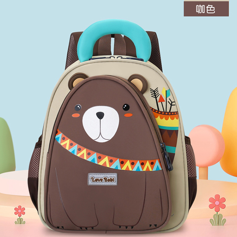 Cute oso mochila infantil caricatura preescolar niñas mochila transpirable para niños de clase media y grande