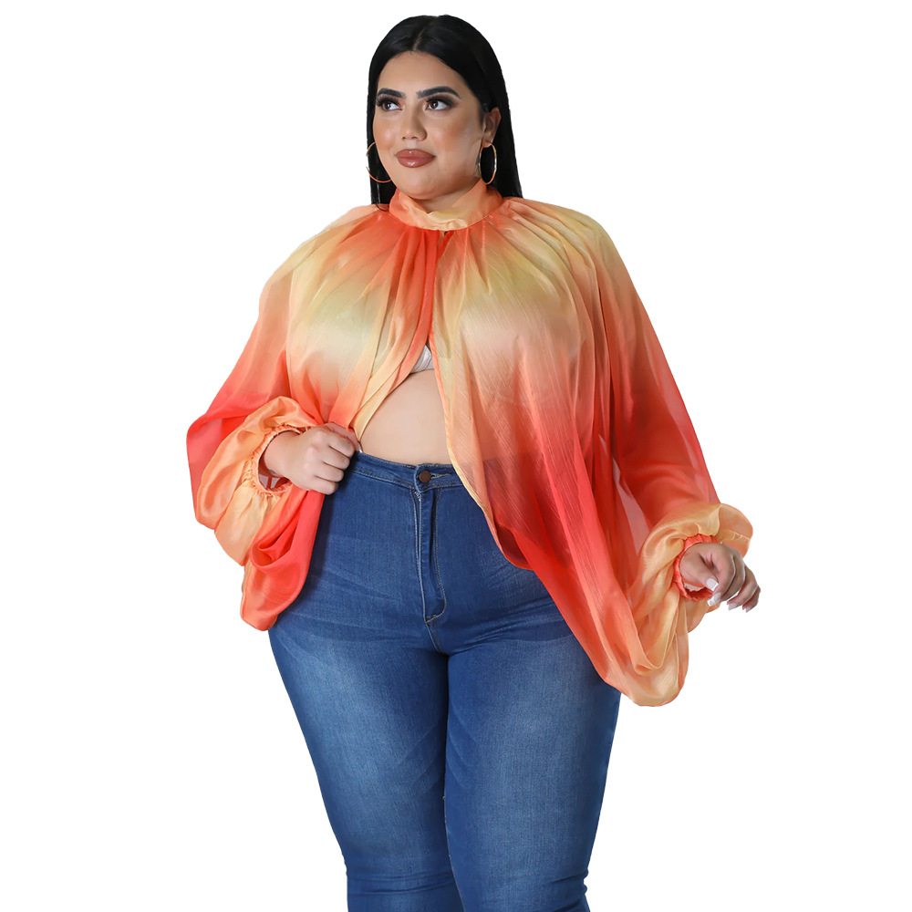 252g Weight Long Sleeve Sleeve Length Regular Sleeve Sleeve Type Spandex, Polyester, Chiffon Fabric Type Long Top Length Blouse Tops Type Daily, Street Occasion Round Neck Neckline Regular Fit Fit Type Color Block Pattern Spring&Summer Season Streetwear Style Blouse Long Sleeve Plus Size Tops Streetwear Color Block 45