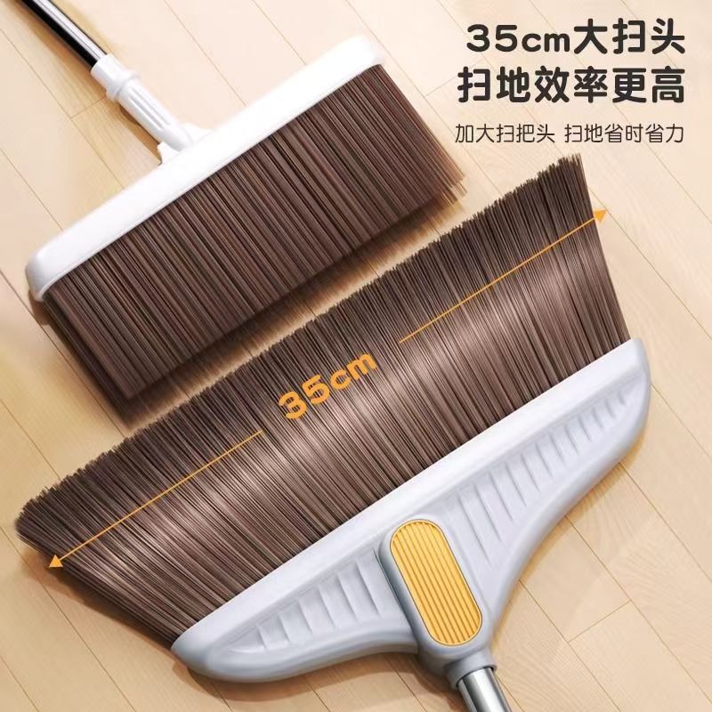 Extra-Long Broom with Soft Bristles, Extra-Large for Sweeping Floors, Wide and Durable, with a Thick Handle That Doesn'T Catch Hair, Long Handle for Cleaning